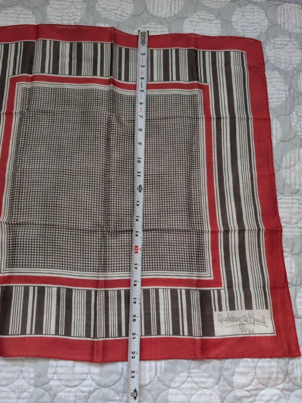 Vintage Madeleine de Rauch Paris 100% Silk Scarf Multicolor 22`` Square